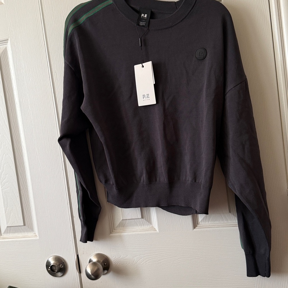 NWT P.E. Nation Retreat Knit jumper - L caviar color